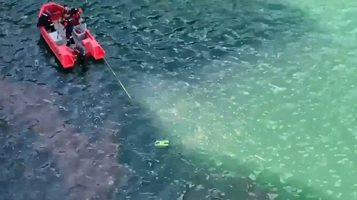 La prueba del dron acuático.