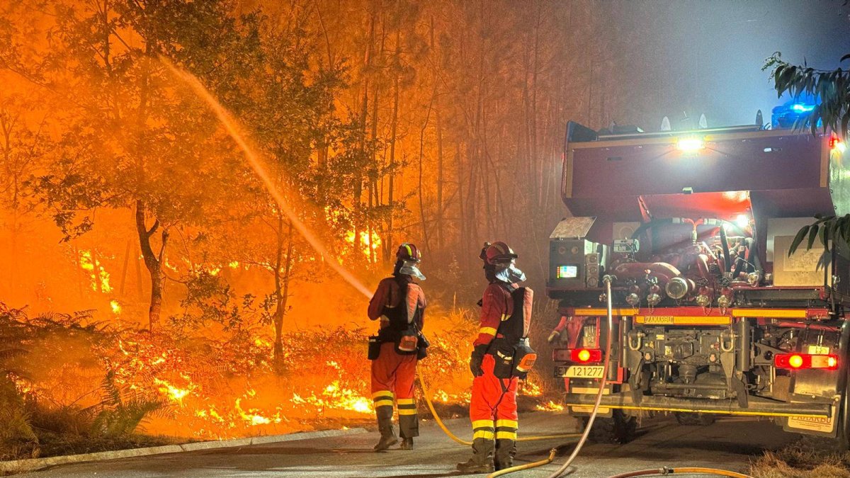 UME en Portugal durante un incendio forestal