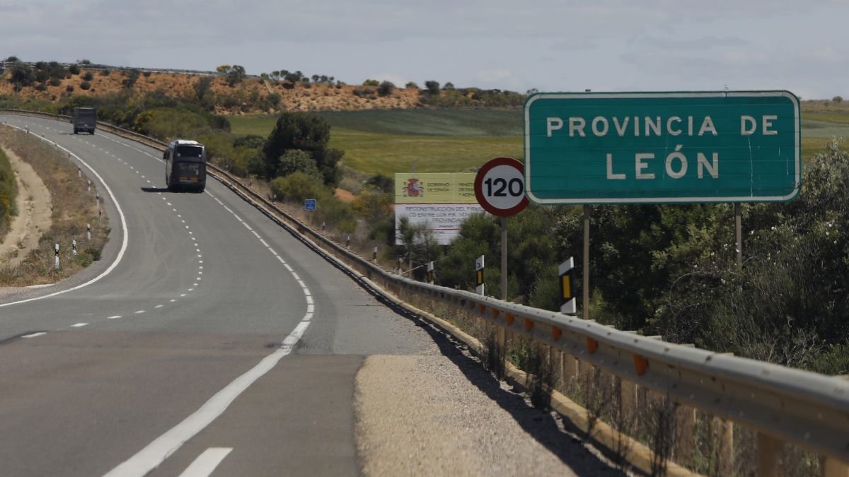 Límite de la autovía en la provincia de León.