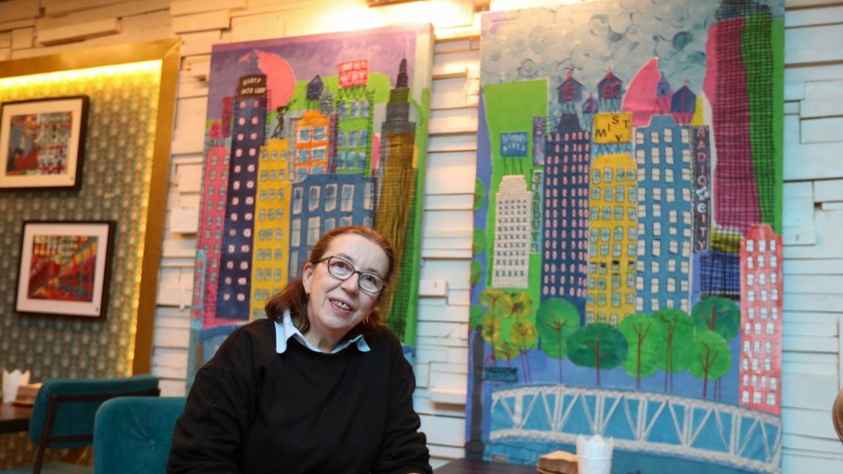 María Teresa Morán en la exposición.