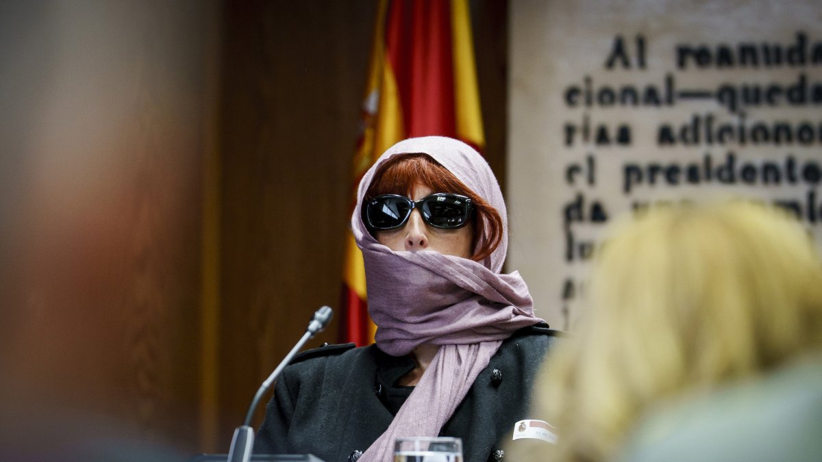 La expareja de Koldo García a su llegada al Senado.