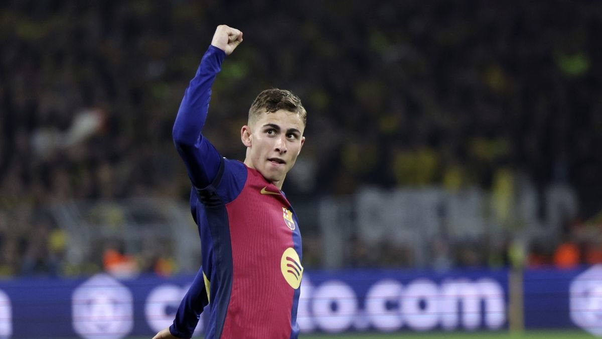 Fermín celebra el gol que paró el intento de remontada.