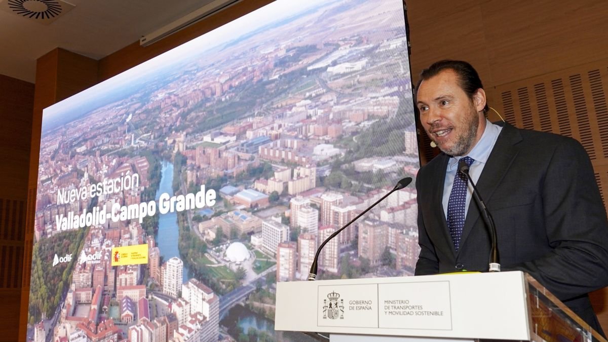 Óscar Puente presenta el proyecto de la nueva estación de tren de Valladolid Campo Grande.
