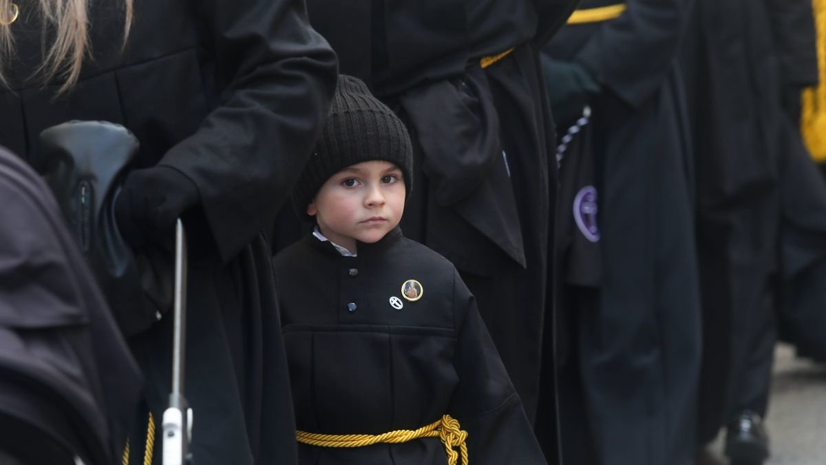 Procesión de Resurreción en La Bañeza el Domingo de Ramos.