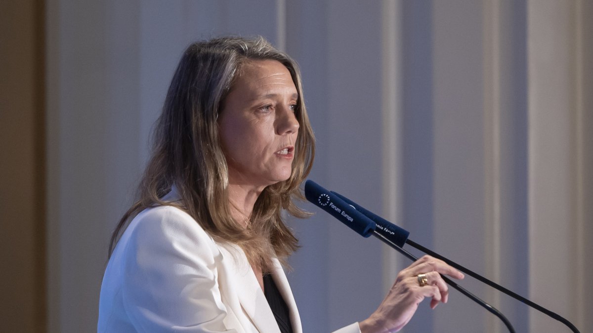 Ángela de Miguel, candidata a presidir Cepyme, ayer en su presentación en Madrid. 