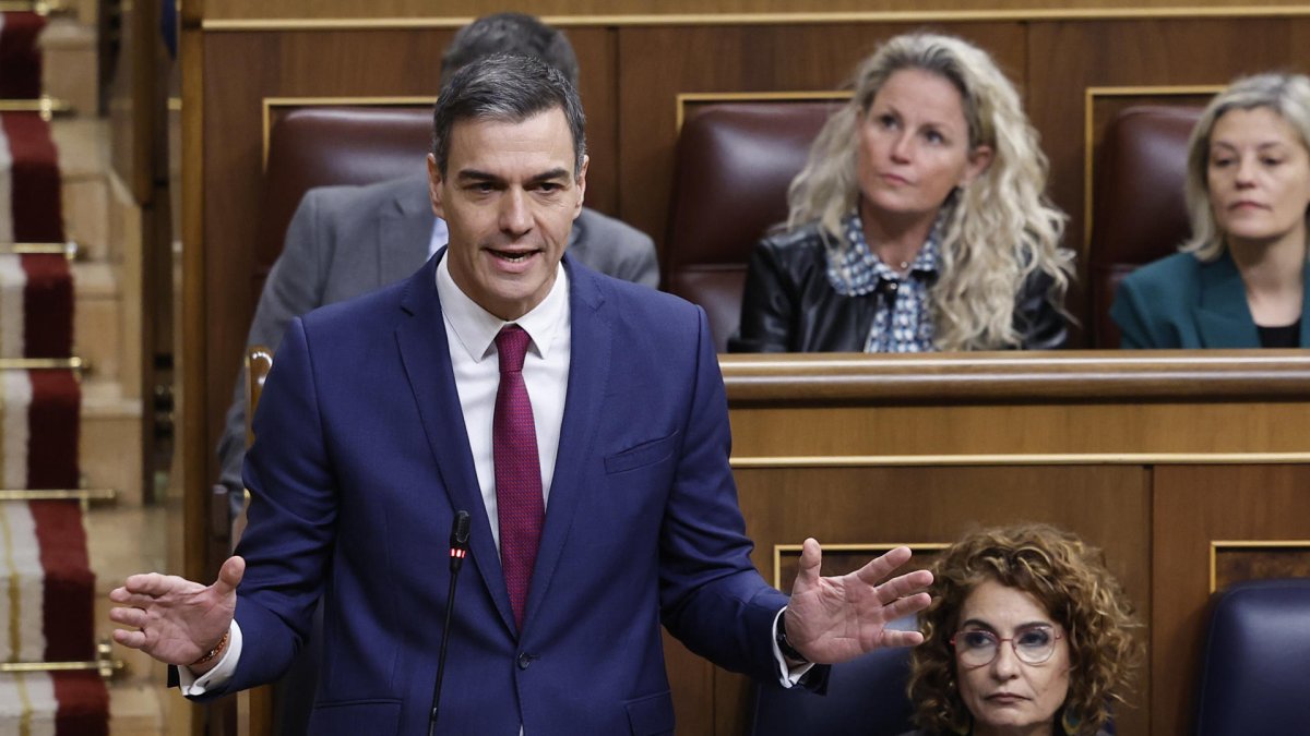 El presidente del Gobierno, Pedro sánchez, durante una de sus intervenciones en la sesión de control al Ejecutiv en el Congreso. /Archivo.EFE/ Chema Moya