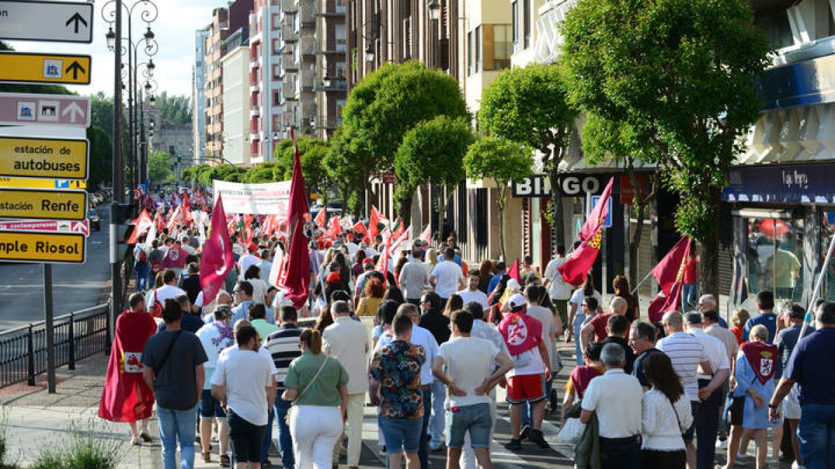 Manifestación del pasado viernes contra el cierre de la planta en León.