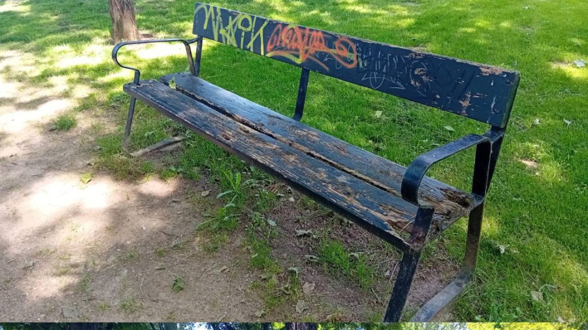 Bancos Parque El Plantío antes y después