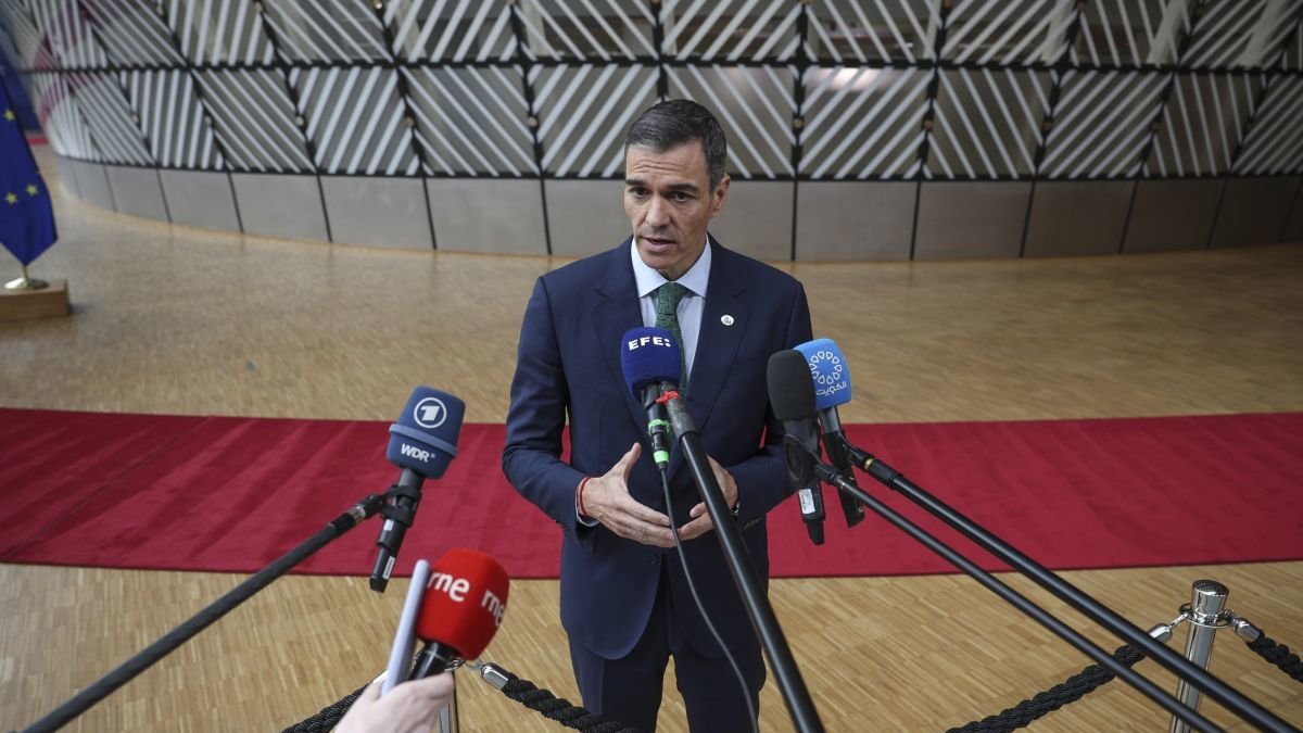 Pedro Sánchez ayer, tras la reunión de la Otan en La Haya.