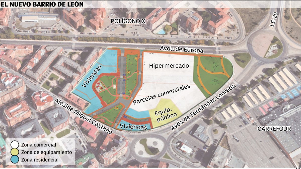 Recreación del proyecto de urbanización del descampado de Carrefour.