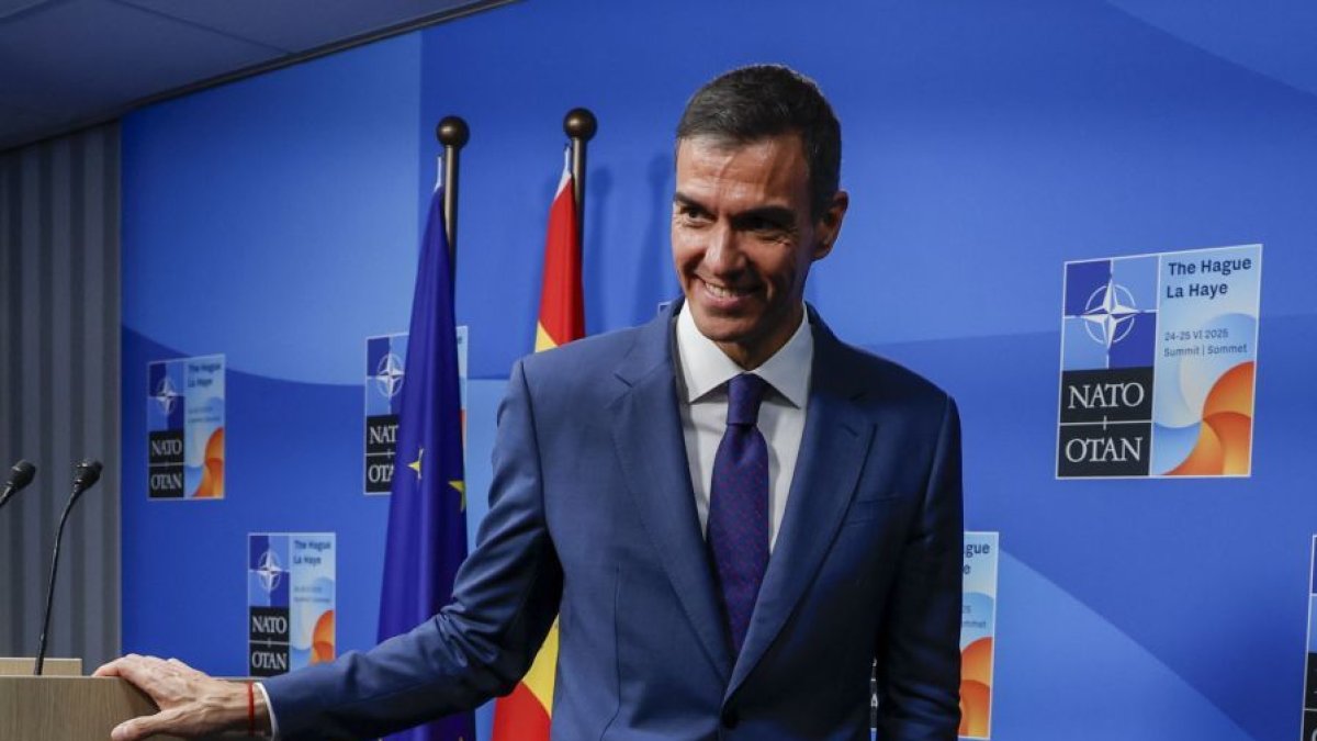 Pedro Sánchez, en la cumbre de la Otan en La Haya.