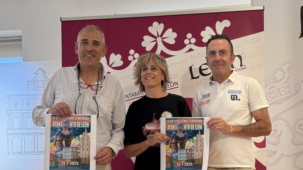 Vicente Canuria, Eva Sahagún y Humberto Gómez presentaron la prueba leonesa de la Copa de España Femenina.