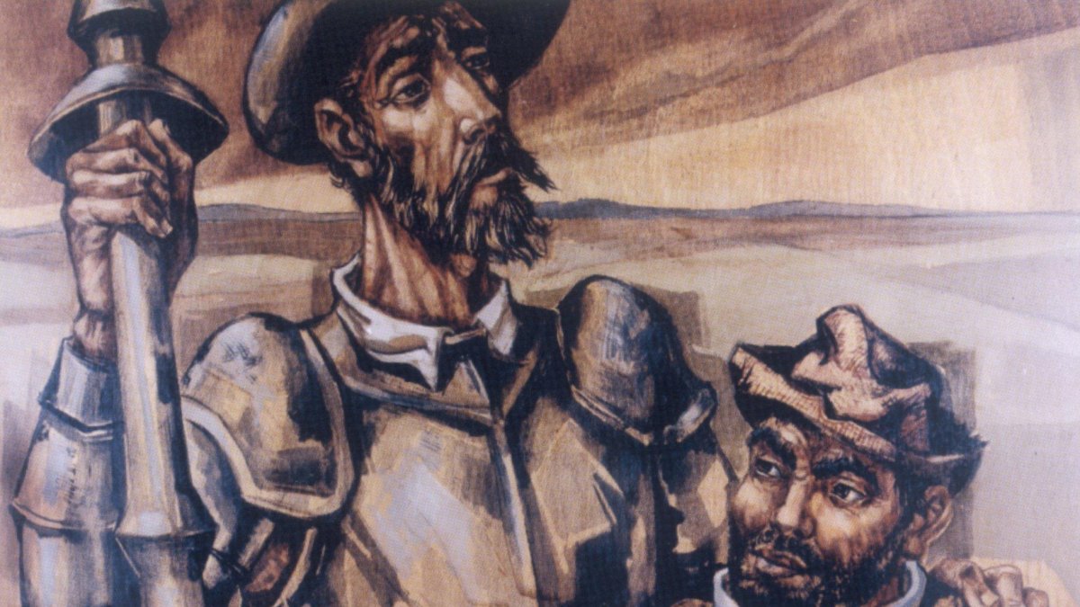 Obra de Vela Zanetti de Don Quijote y Sancho