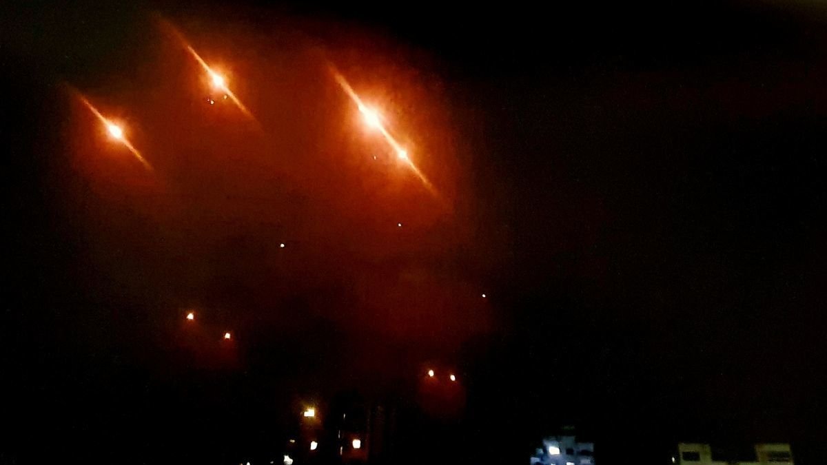 Imagen de los misiles sobre el cielo de El Líbano