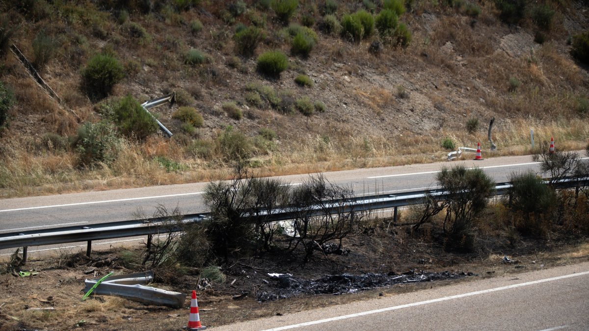 El lugar en el que ocurrieron los hechos, a 3 de julio de 2025, en Palacios de Sanabria, Zamora, Castilla y León (España), donde perdió la vida Diogo Jota y su hermano André Silva.