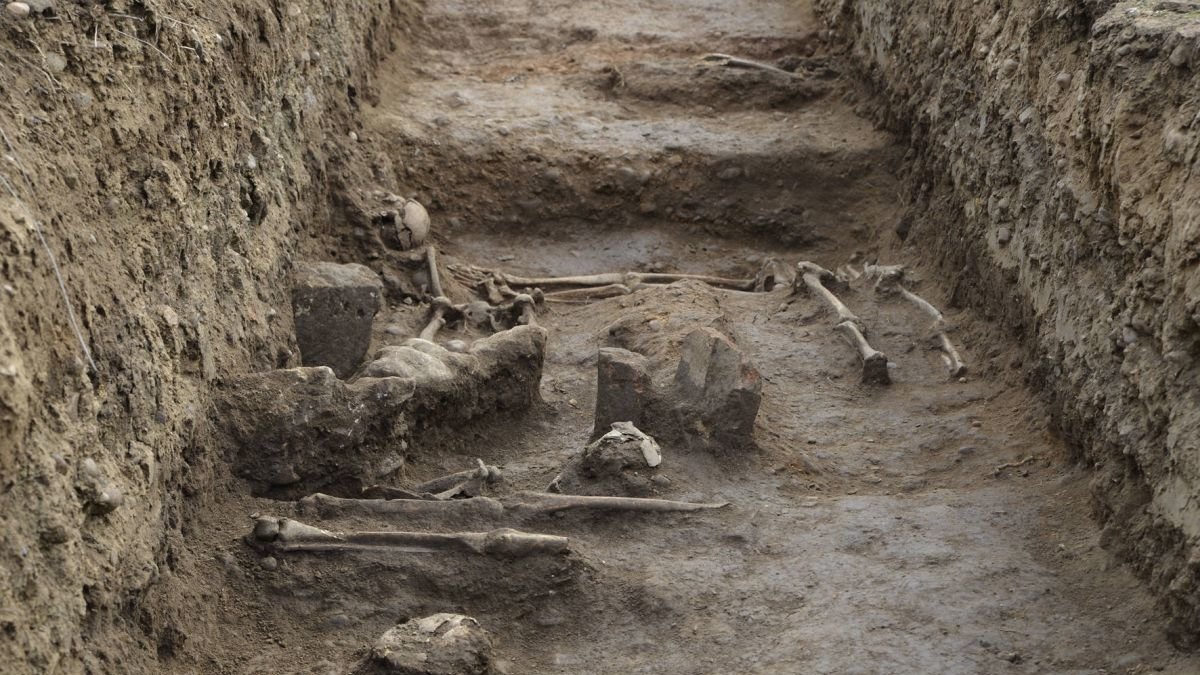Necrópolis desenterrada en Galleguillos de Campos durante las obras del canal de Payuelos.  Excavaciones en La Carisa.