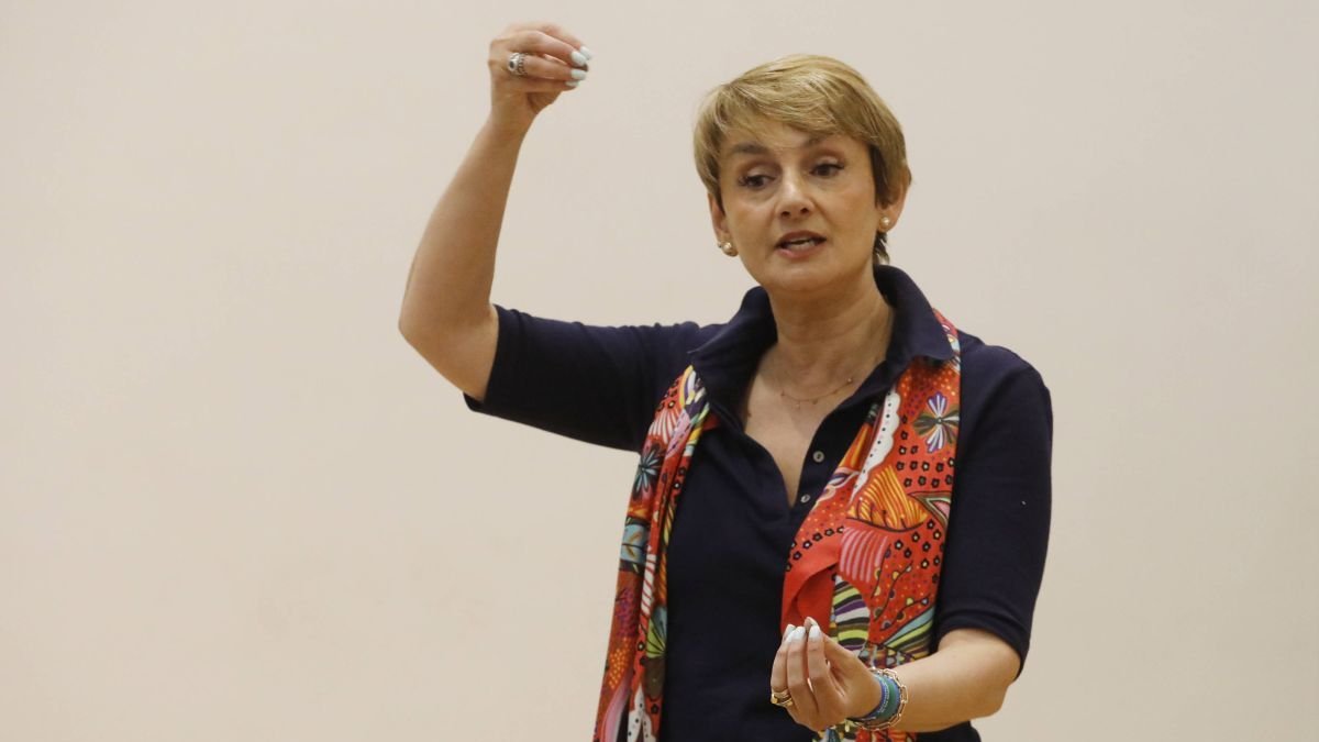 Araceli Cañadas Ortega, durante la conferencia en la Facultad de Educación.