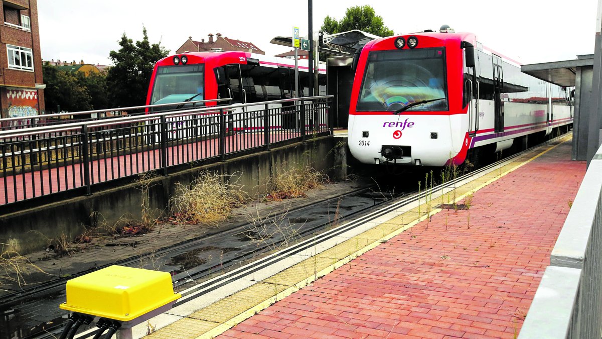 Trenes en el apeadero de la Asunción.