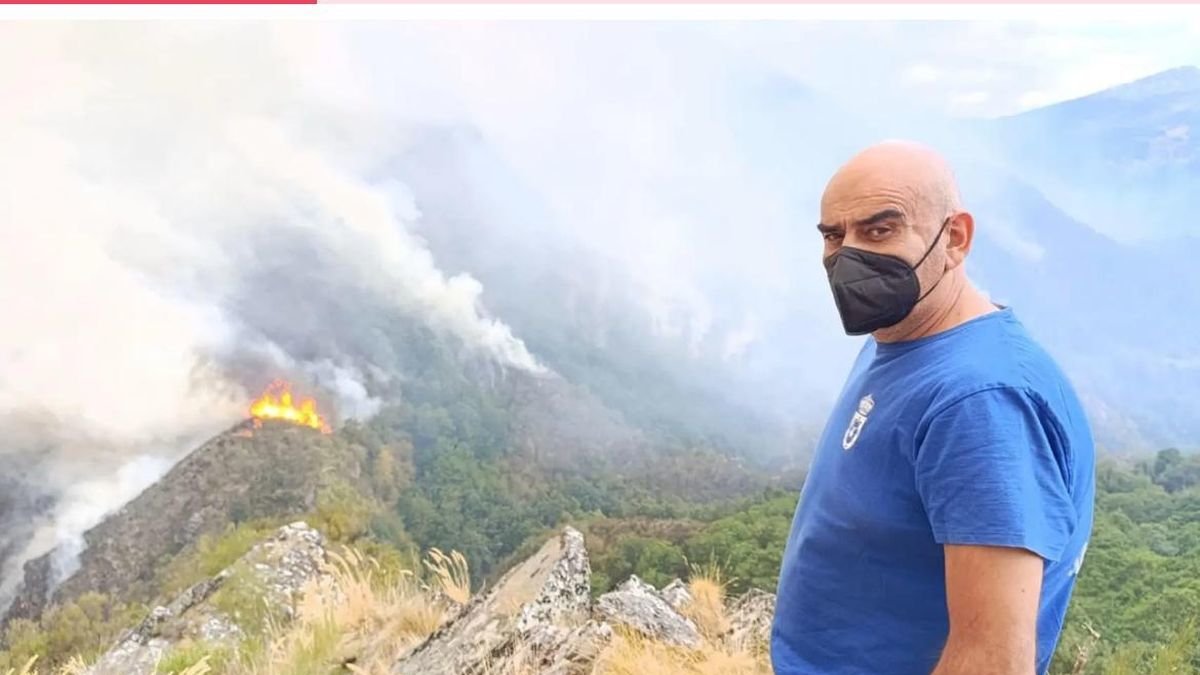 Arsenio Pombo, a pie de incendio desde el primer momento.