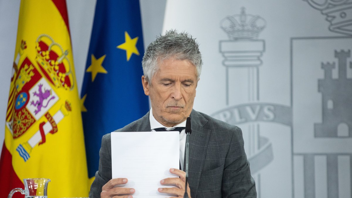 El ministro del Interior, Fernando Grande-Marlaska, durante una rueda de prensa posterior a la reunión del Consejo de Ministros.