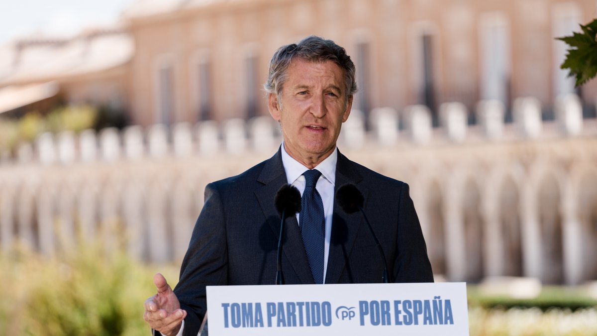 Alberto Núñez Feijóo en un acto de su partido. 