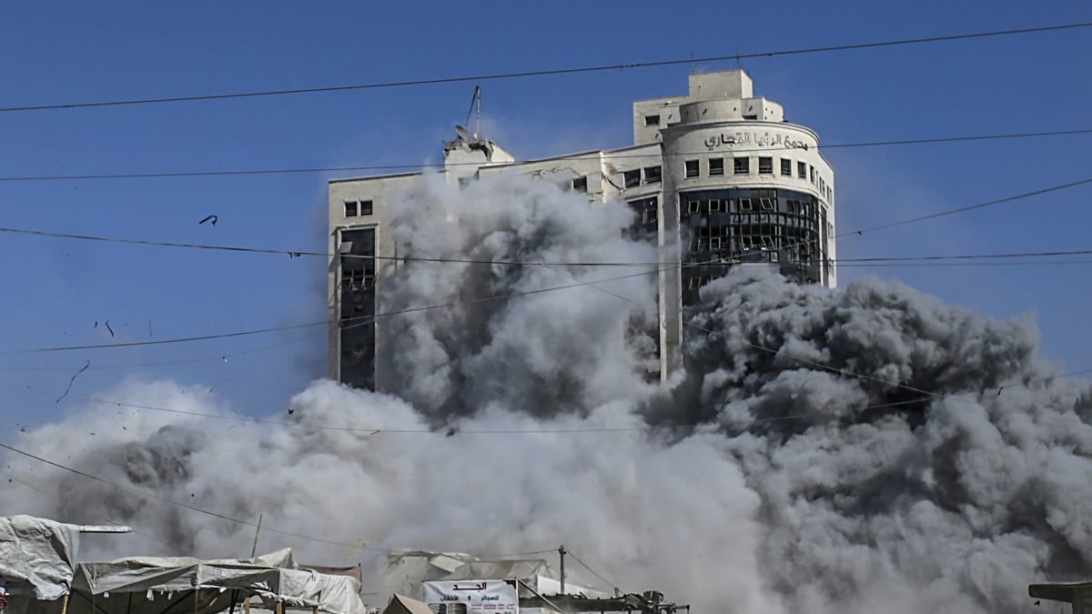 Un edificio dañado por Israel en la Ciudad e Gaza, que tiene orden de evacuación.