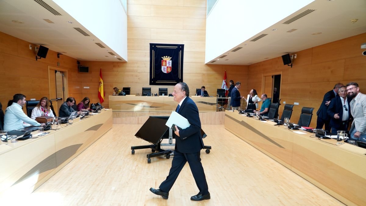 Mario Amilivia, presidente del Consejo de Cuentas, en las Cortes de Castilla y León.