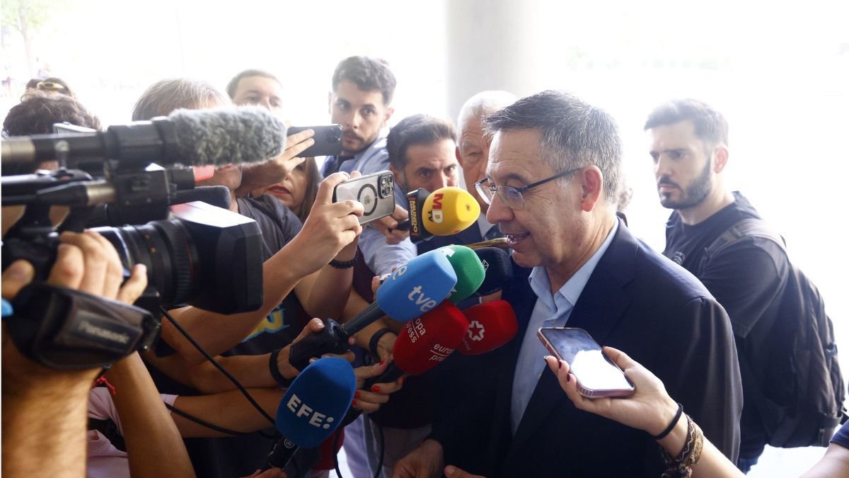 Bartomeu a su salida de la Ciudad de la Justicia de Barcelona.