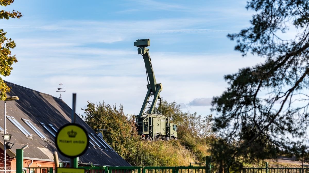Radar instalado en Amager tras la caida de drones en Dinamarca.