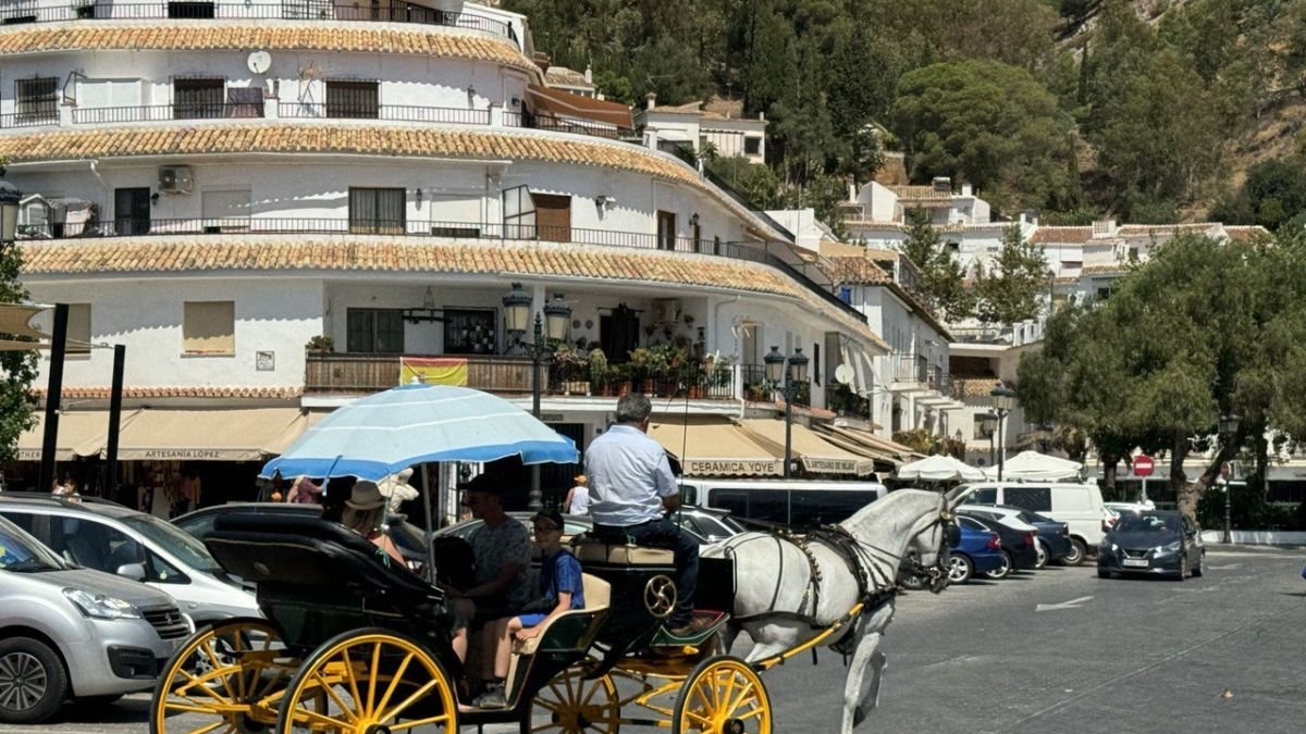 Uno de los coches de caballos en Mijas.