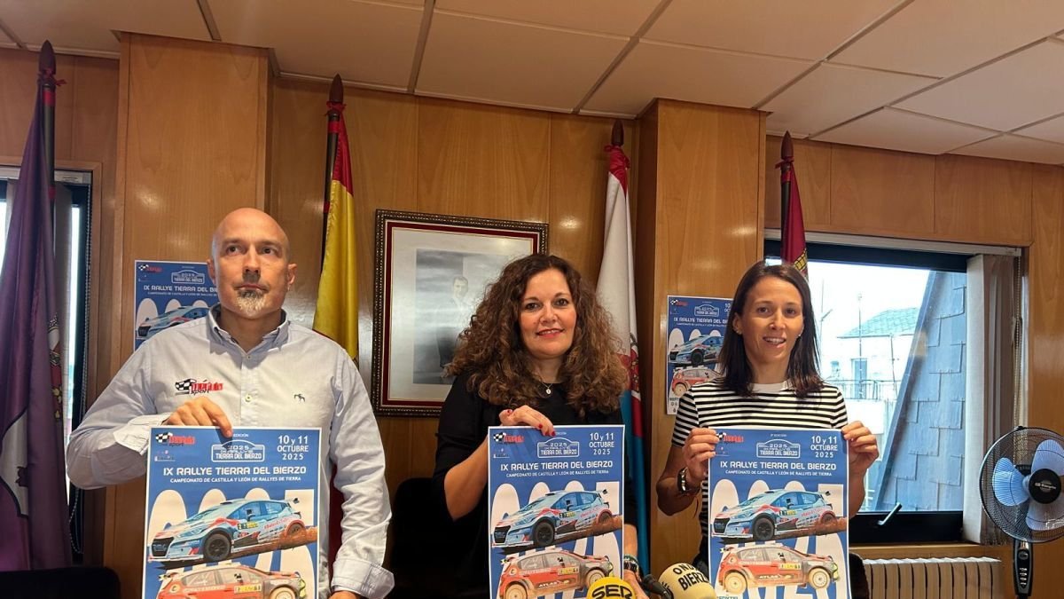 Conrado Fernández, Silvia Cao y Eva González, en la presentación de la cita del motor.