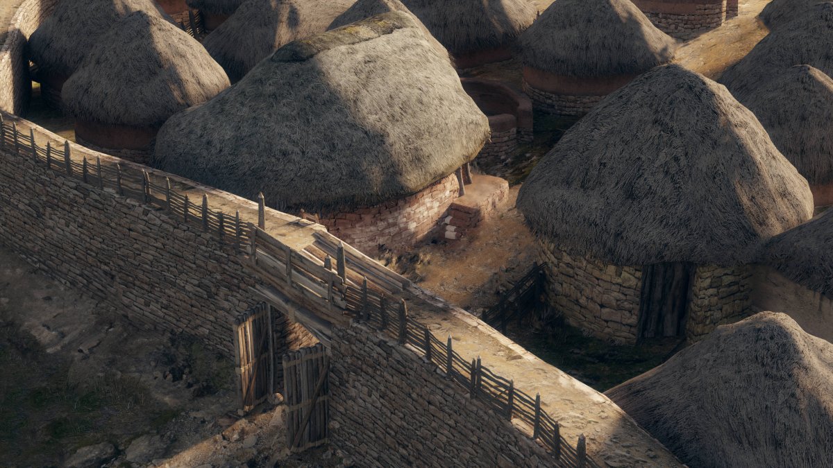 Reconstrucción de cómo era el poblado vadiniense, una de las tribus rebeldes a Roma, en La Peña del Castro, en el pueblo de La Ercina.