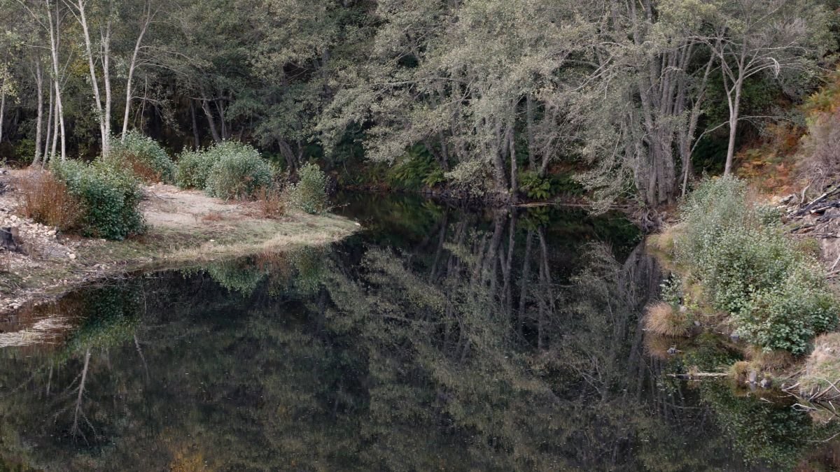 Un recodo del Eria con las aguas negras.