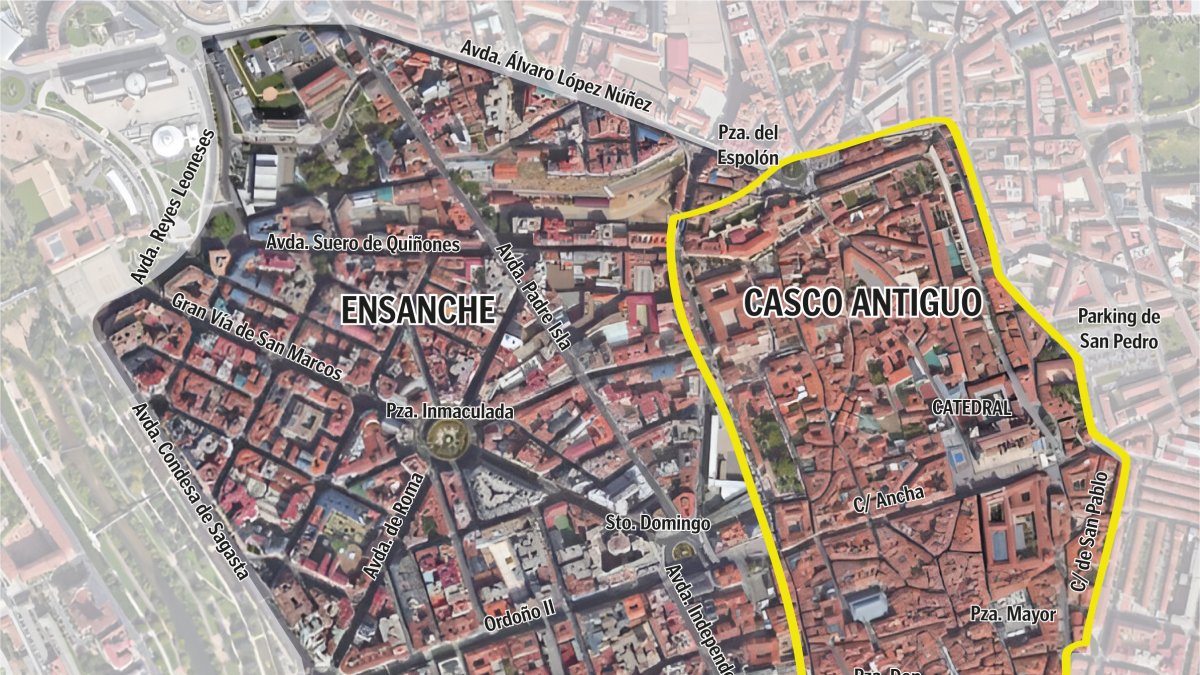 Mapa de la Zona de Bajas Emisiones de León