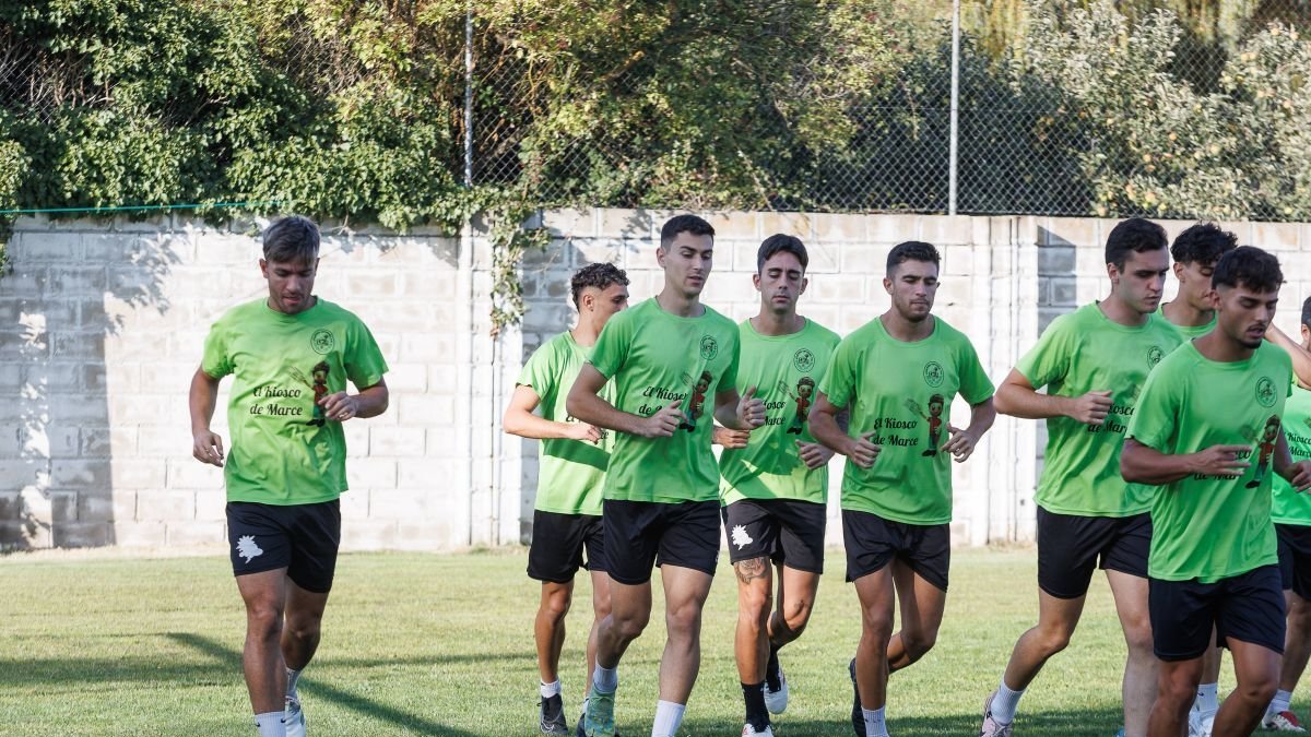 El Atlético Astorga, en un entrenamiento.