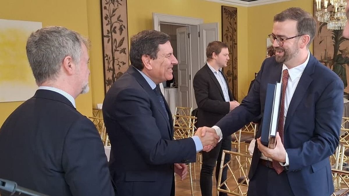 Carriedo ayer, en una de las reuniones en Alemania.