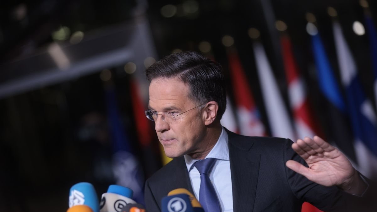 Mark Rutte durante la rueda de prensa de la cumbre de la Otan.