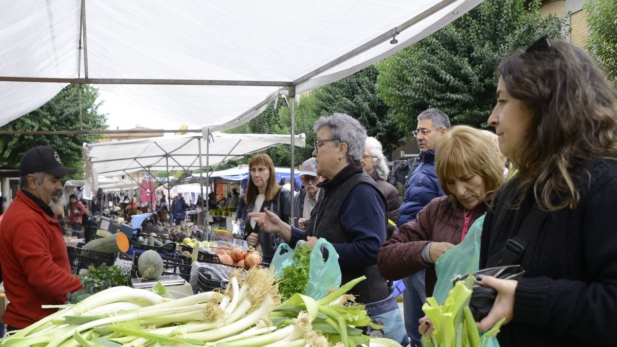 Mercado de puerros en Sahagún.