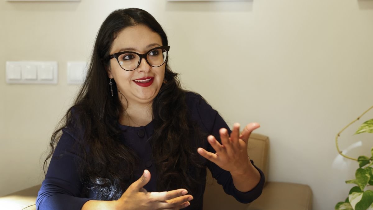 Margarita Guerrero durante la entrevista.