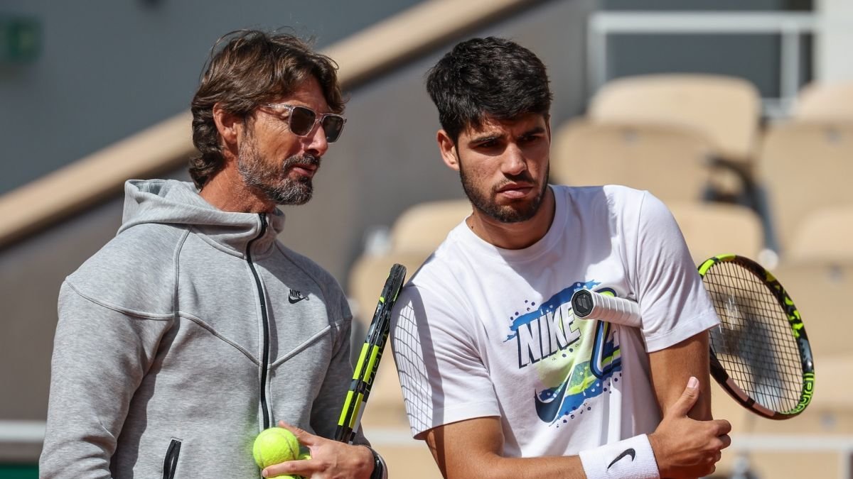 Juan Caros Ferrero y Carlos Ferrero, este año en un entrenamiento.
