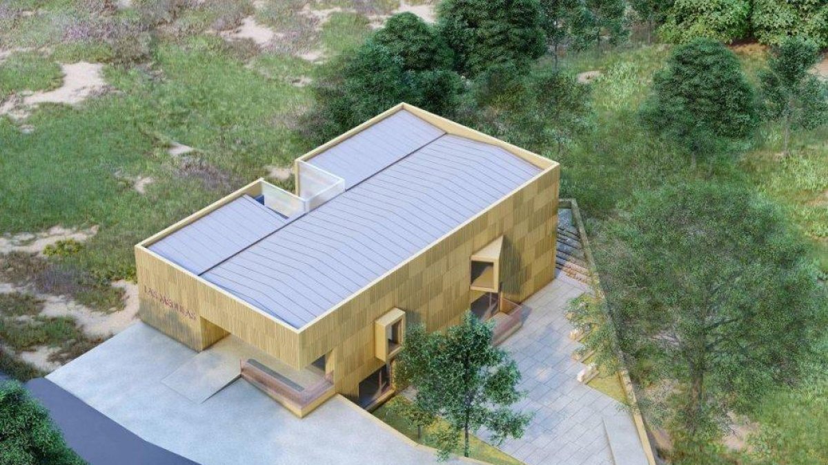 Diseño exterior del Aula Arqueológica de Las Médulas elaborado por el equipo de arquitectos de la Universidad de Valladolid.