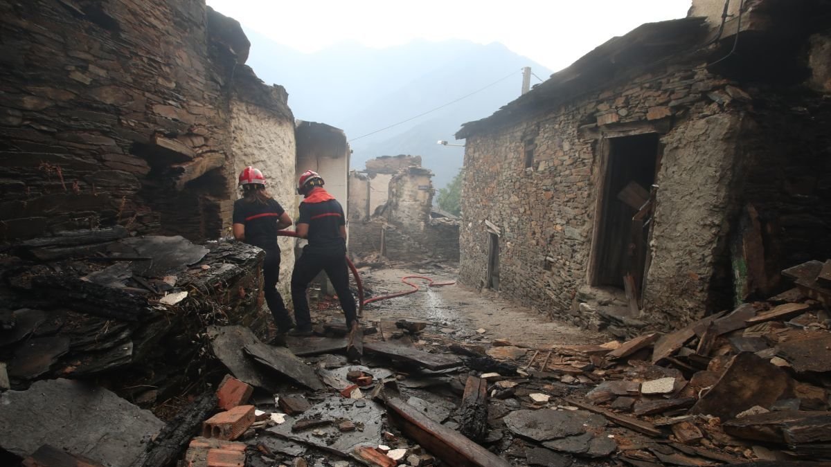Daños del fuego en Lusio.