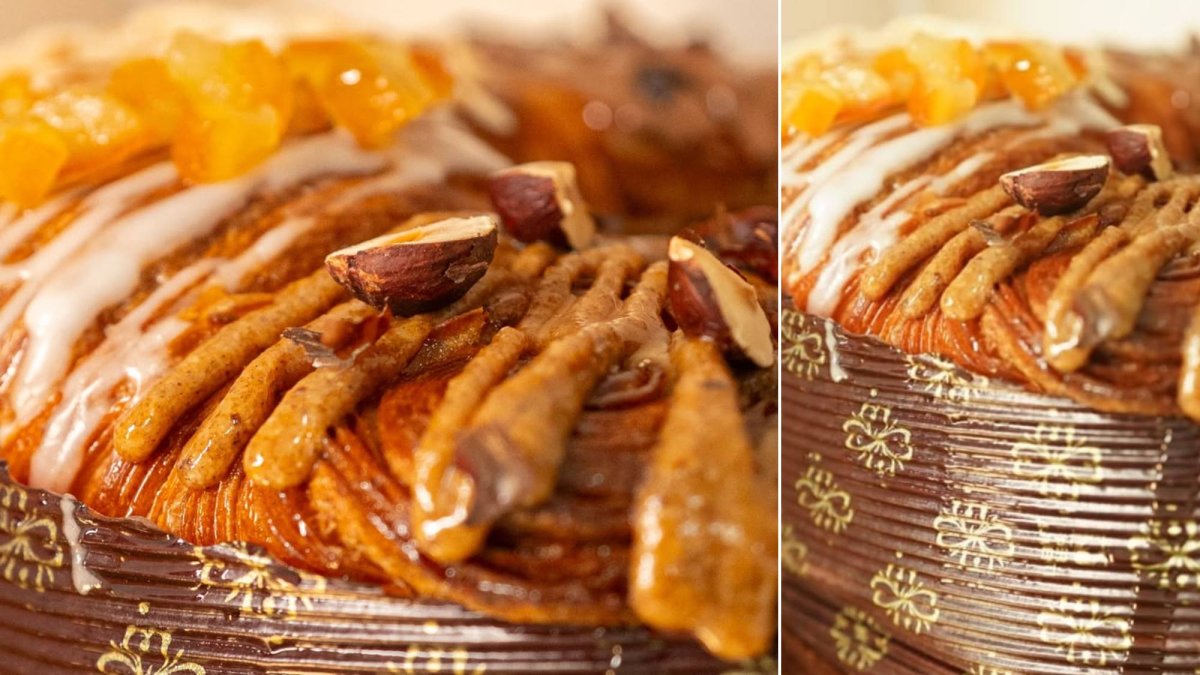 Textura hojaldrada, glaseado brillante y crema de avellana: así luce el Le Croscón, el roscón de croissant que está conquistando León.