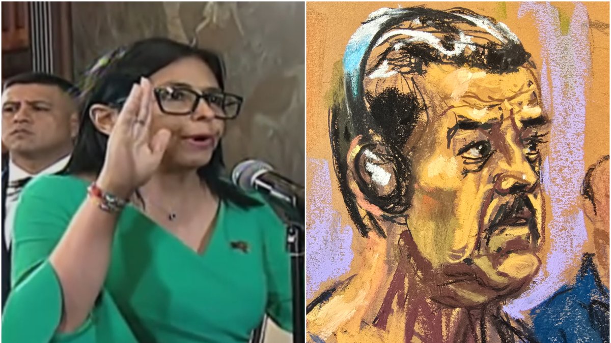Maduro se declara no culpable mientras Delcy Rodríguez asume como presidenta encargada.