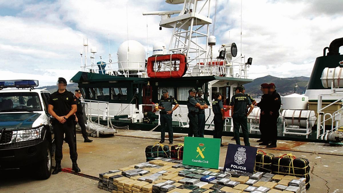 Imagen de una reciente intervención de drogas en Vigo.