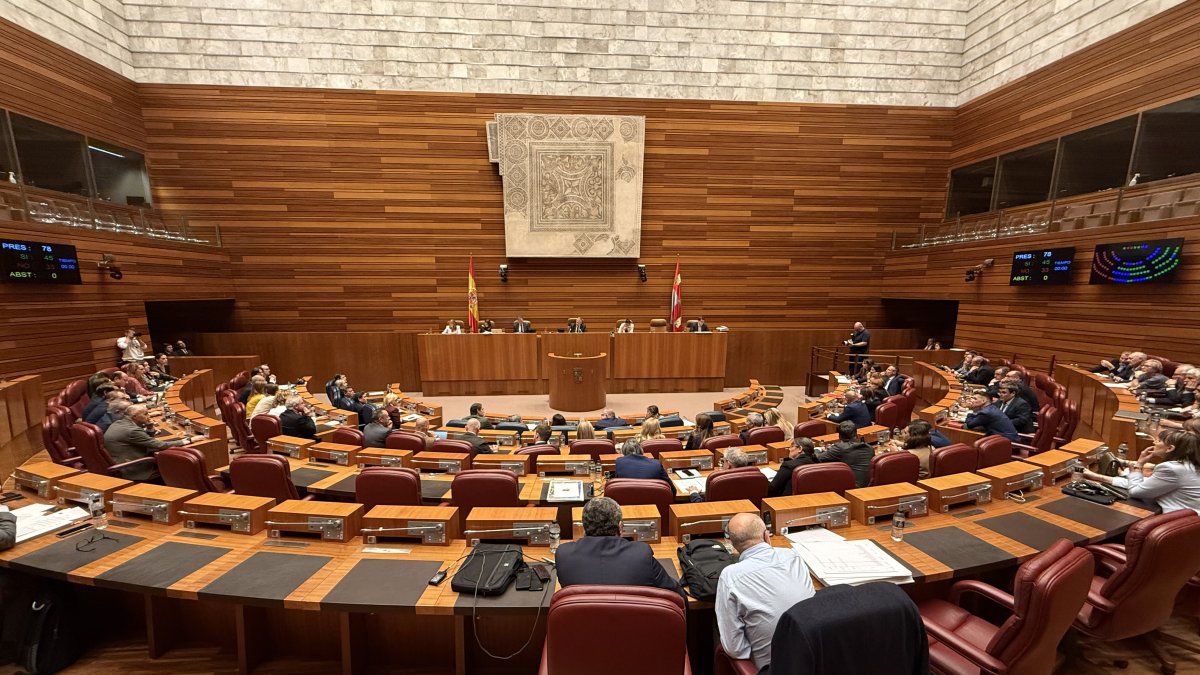 Hemiciclo durante  de las votaciones en la primera jornada del pleno de las Cortes de Castilla y León.