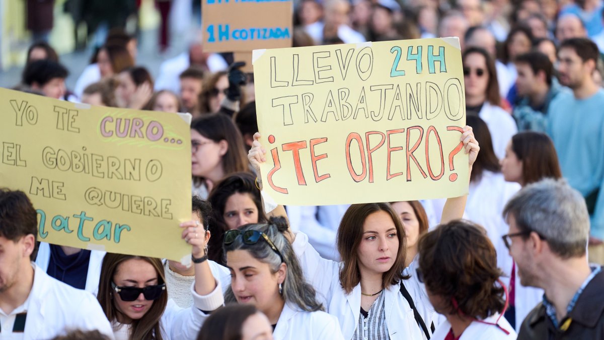 Una de las últimas movilizaciones de los médicos.