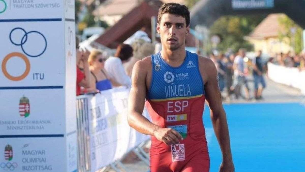 Kevin Viñuela tras finalizar una carrera.
