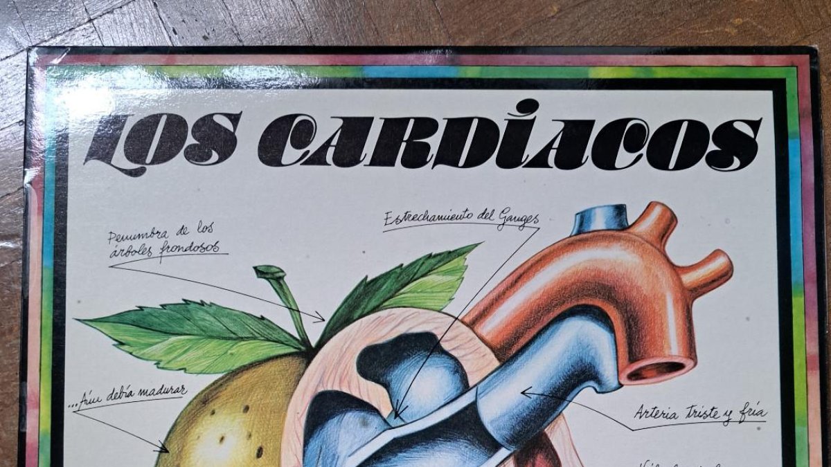 Detalle de la portada del disco de Los Cardiacos realizada por Manuel Jular.