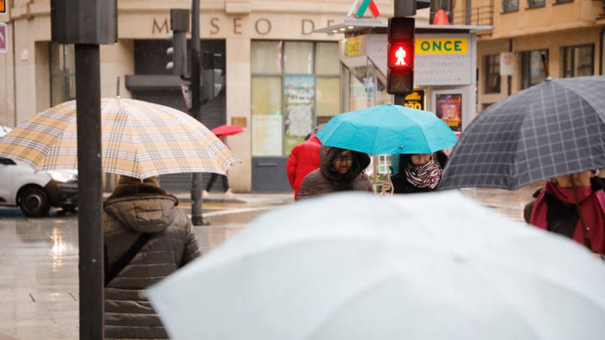 Día de lluvia en León.